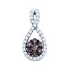 Image 1 : 0.38 CTW Cognac-brown Colored Diamond Cluster Pendant 10K White Gold