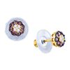 Image 1 : 0.5 CTW Cognac-brown Colored Diamond Cluster Stud Earrings 14K Yellow Gold
