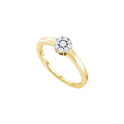 0.2 CTW Natural Diamond Cluster Bridal Engagement Ring 14K Yellow Gold