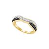 Image 1 : 0.33 CTW Black Colored Pave-set Diamond Band 10K Yellow Gold