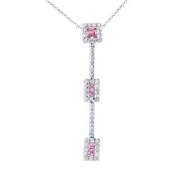 0.91 CTW 14K White Gold Ladies Slider with Chain - REF-53M7F