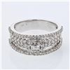 Image 1 : 3-way Split Shank Prong-set Diamond Ring in 18K White Gold - REF-165N3A