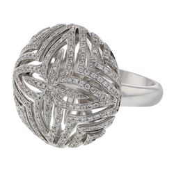 14K White Gold 0.55CTW Diamond Fashion Ring - REF-170M5F