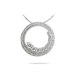 0.5 CTW 14K White Gold Ladies Slider with Chain - REF-70W9H