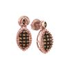 Image 1 : 0.3 CTW Cognac-brown Colored Diamond Dangle Earrings 10K Rose Gold