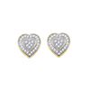 Image 1 : 0.15 CTW Natural Diamond Heart Cluster Earrings 10K Yellow Gold