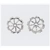 Image 1 : 14K White Gold 0.07CTW Diamond Earring Jackets - REF-14X5Y