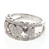 Image 1 : Stars & Heart Pave-set Diamond Ring in 14K White Gold - REF-88K3R