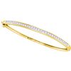 Image 1 : 2 CTW Princess Natural Diamond Bangle Bracelet 14K Yellow Gold