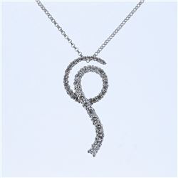 14K White Gold 0.83CTW Diamond Necklace - REF-75Y5X