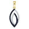 Image 1 : 1 CTW Black Colored Diamond Oval Pendant 10K Yellow Gold