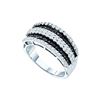 Image 1 : 0.8 CTW Black Colored Diamond Striped Band 14K White Gold