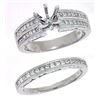 Image 1 : 18K White Gold 0.97CTW Diamond Wedding Ring Set - REF-182R5K