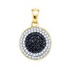 Image 1 : 0.5 CTW Natural Diamond Concentric Circle Cluster Pendant 10K Yellow Gold