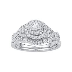 0.63 CTW Natural Diamond Bridal Engagement Ring 14K White Gold