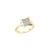 Image 1 : 0.1 CTW Natural Diamond Square Cluster Ring 10K Yellow Gold