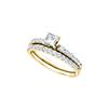Image 1 : 0.99 CTW Princess Diamond Solitaire Bridal Engagement Ring 14K Yellow Gold