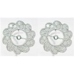 14K White Gold 0.95CTW Ladies Diamond Earring - REF-109W8H