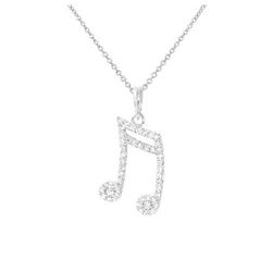 14K White Gold 0.29CTW Diamond Necklace - REF-55F9M