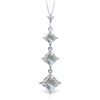 Genuine 2.4 ctw Aquamarine Necklace Jewelry 14KT White Gold - REF-36W3Y