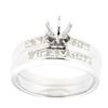 14K White Gold 0.78CTW Diamond Wedding Ring Set - REF-158N8A