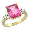 Natural 2.86 ctw pink-topaz & Diamond Engagement Ring 10K Yellow Gold - REF-53N5G