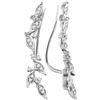 0.2 CTW Natural Diamond Floral Climber Earrings 10K White Gold