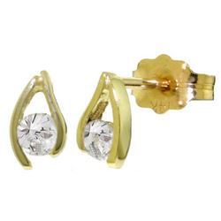 Genuine 0.20 ctw Diamond Anniversary Earrings Jewelry 14KT Yellow Gold - REF-41P2H