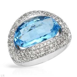 Genuine 12.96 TCW 14K White Gold Ladies Ring - REF-184N6A