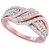 Image 1 : 0.5 CTW Natural Diamond Crossover Striped Band 10K Rose Gold