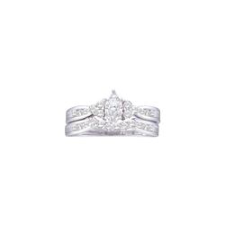 0.5 CTW Marquise Diamond .08 Carat Solitaire Bridal Ring 14K White Gold