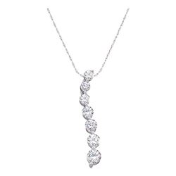 0.5 CTW Natural Diamond Journey Pendant 14K White Gold
