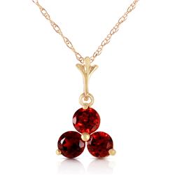 Genuine 0.75 ctw Garnet Necklace Jewelry 14KT Yellow Gold - REF-16N9R