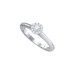 0.25 CTW Natural Diamond Solitaire Bridal Engagement Ring 10K White Gold