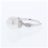 Image 1 : South Sea Pearl Prong-set Diamond Ring in 18K White Gold - REF-79W6H
