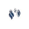 Image 1 : 0.15 CTW Blue Colored Diamond Cluster Earrings 10K White Gold