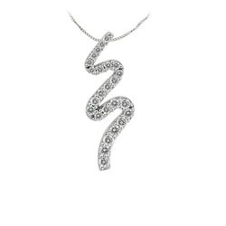 0.51 CTW 14K White Gold Ladies Slider with Chain - REF-64Y2X