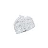 Image 1 : 1.02 CTW Natural Diamond Oval-shape Cluster Ring 10K White Gold