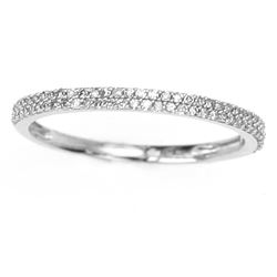 0.22 CTW 14K White Gold Ladies Band Ring - REF-22F6M