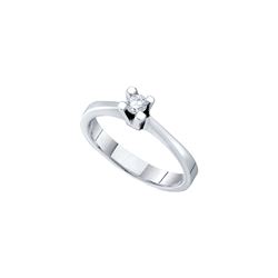 0.10 CTW Natural Diamond Bridal Engagement Ring 14K White Gold