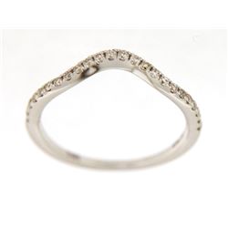 14K White Gold 0.19CTW Diamond Band Ring - REF-33R3K