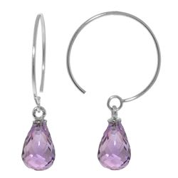 Genuine 1.35 ctw Amethyst Earrings Jewelry 14KT White Gold - REF-13M3T