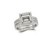 Image 1 : 14K White Gold 1CTW Diamond Wedding Ring Set - REF-131M7F