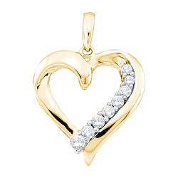 0.24 CTW Natural Diamond Heart Love Pendant 14K Yellow Gold
