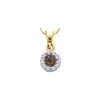 Image 1 : 0.5 CTW Cognac-brown Colored Diamond Flower Cluster Circle Pendant 14K Yellow Gold