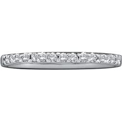 0.15 CTW Natural Diamond Slender Stackable Size 10 Band 14K White Gold