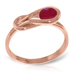 Genuine 0.65 ctw Ruby Ring Jewelry 14KT Rose Gold - REF-49Y6F