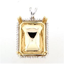 14K TwoTone Gold 0.36CTW SemiMount Slider w/Chain - REF-95F3M