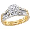 Image 1 : 0.51 CTW Princess Natural Diamond Bridal Engagement Ring 14K Yellow Gold