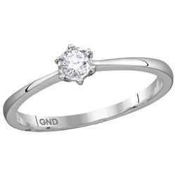 0.14 CTW Natural Diamond Bridal Engagement Ring 10K White Gold